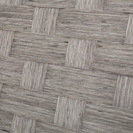 Schermo pieghevole-Folding di Tre Pannelli di Carta Ritorta Grigio e Legno di Casa e di Più