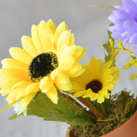 Plantes artificielles Jaune Pot de Boue Naturelle pour la Décoration de la Maison et de plus