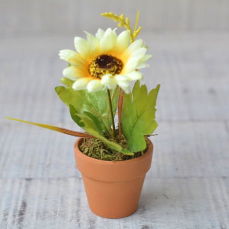 Impianto artificiale con il Bianco Pentola di Fango Naturale per la Decorazione Domestica e di Più