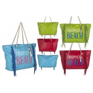Beach bag with Fringes, Tropical Design Three Colors Home and More