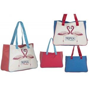 Bolsa de Playa de Dos Colores Diseño Flamenco Tropical Hogar y Más