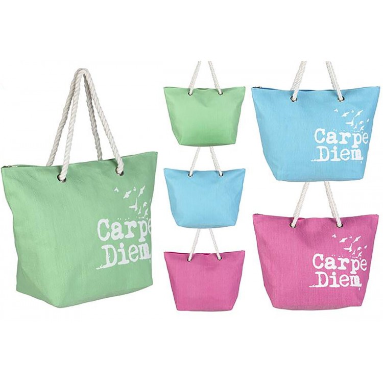 Beach bag Three-Color Design Carpe Diem Home and More