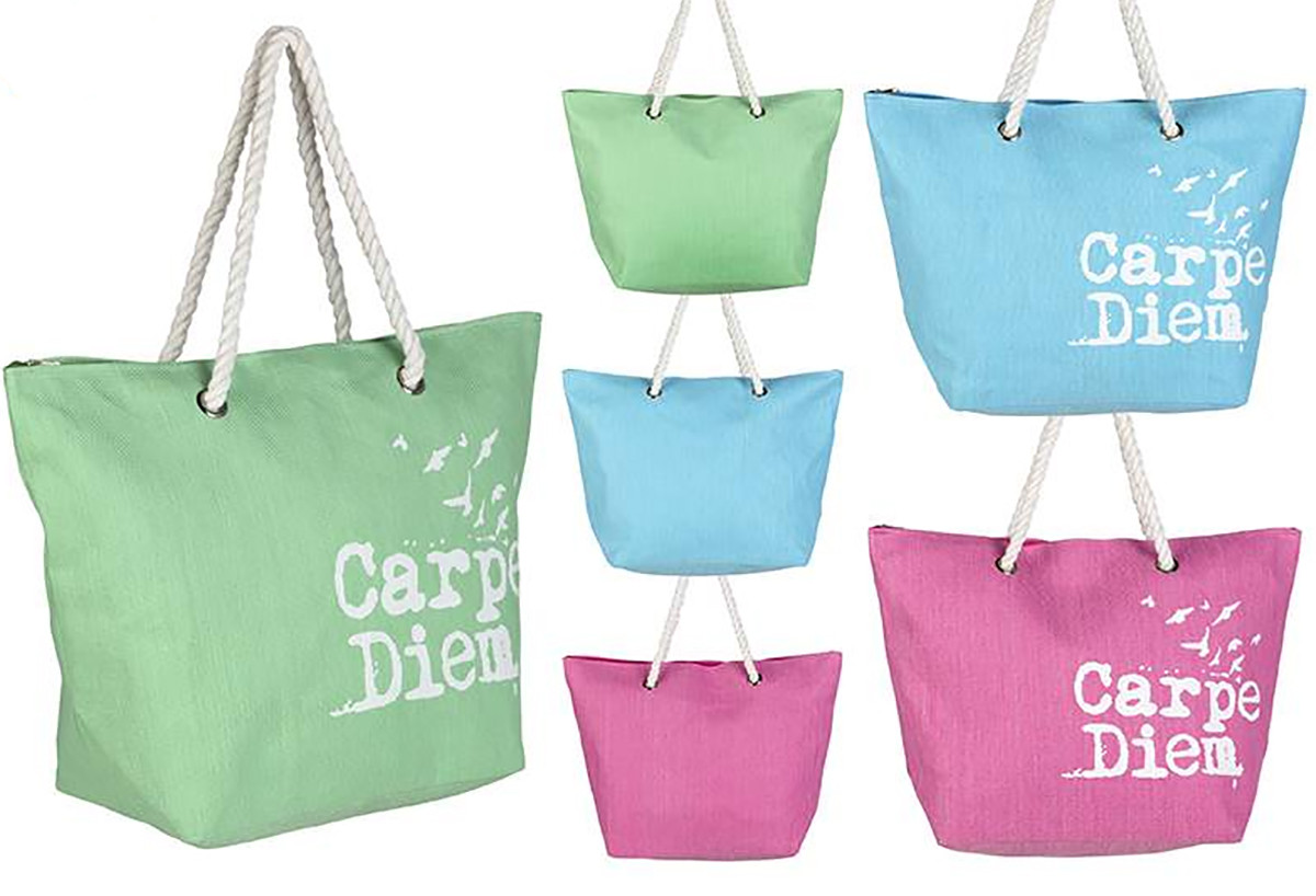 Beach bag Three-Color Design Carpe Diem Home and More