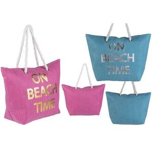 Borsa da spiaggia, Due Colori Sulla Spiaggia a Casa il Tempo e Più