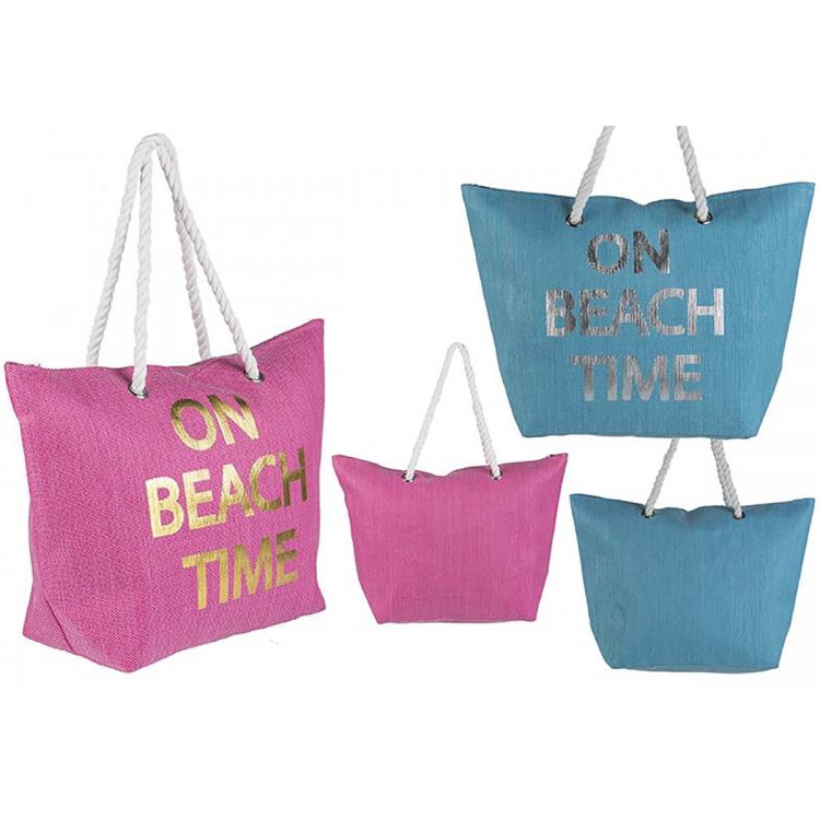 Beach bag, Two-Color Design On Beach Time Home and More