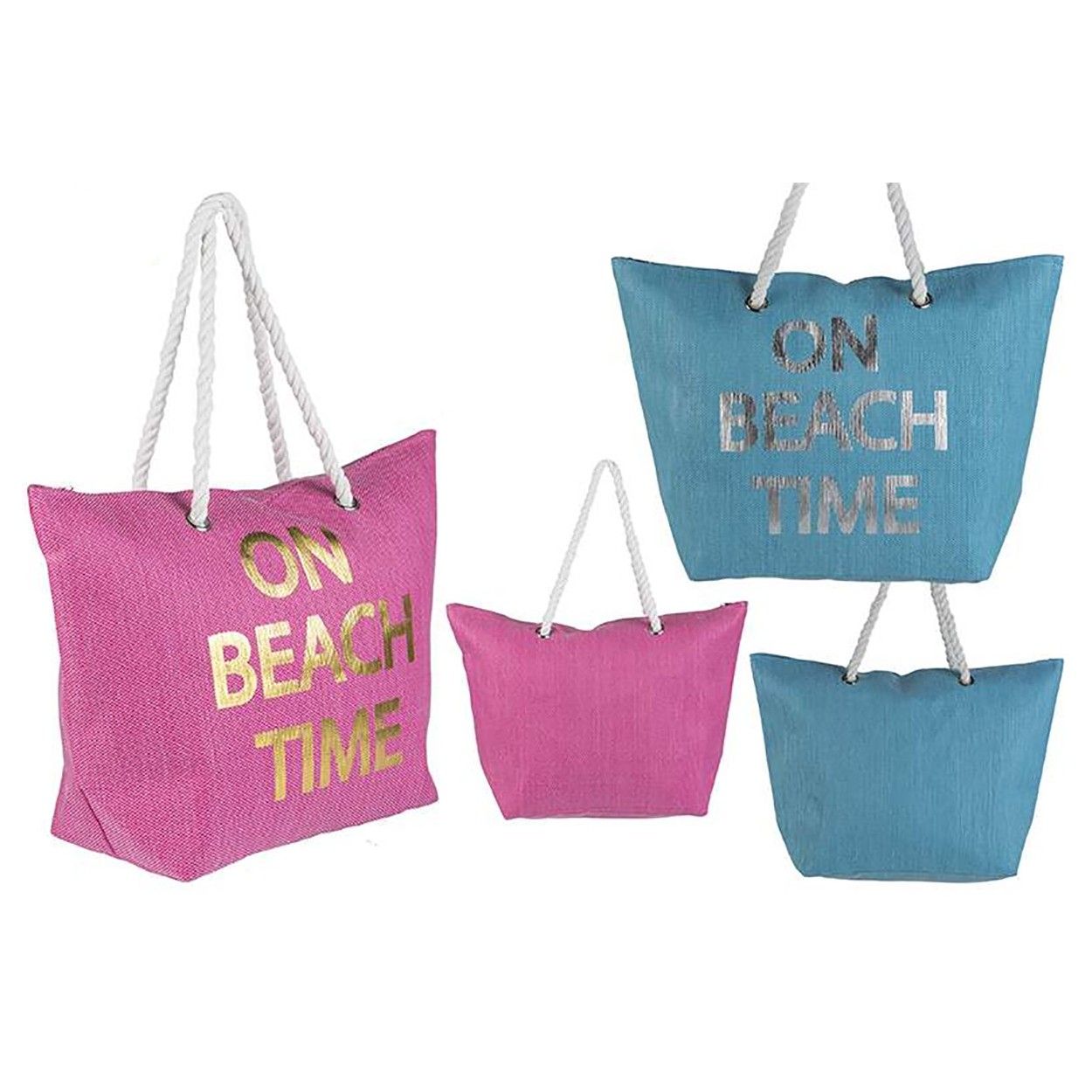Bolsa de Playa de Dos Colores Diseño On Beach Time Hogar y Más