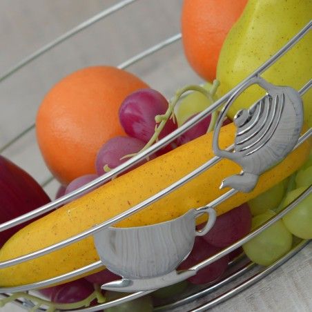 Frutero Metal Cromado Diseño Moderno