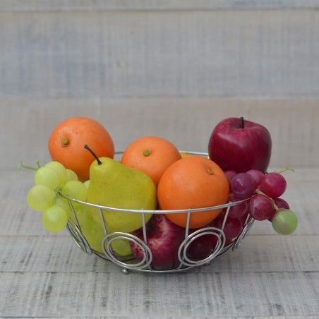 Bol de fruits de Chrome (24.8x24.8x11.5 cm)