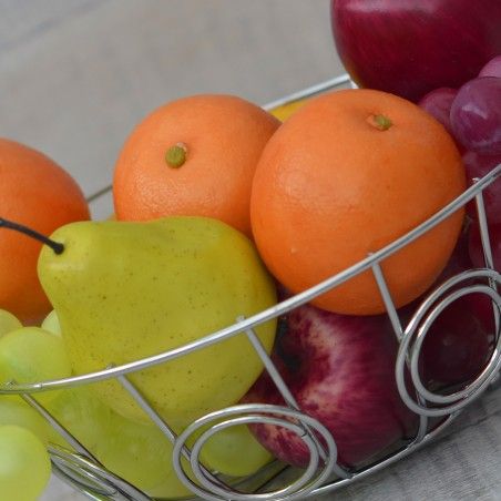Bol de fruits de Chrome (24.8x24.8x11.5 cm)