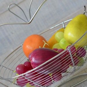 Pommes bol de fruits en acier chromé
