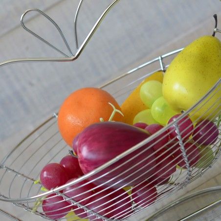 Pommes bol de fruits en acier chromé