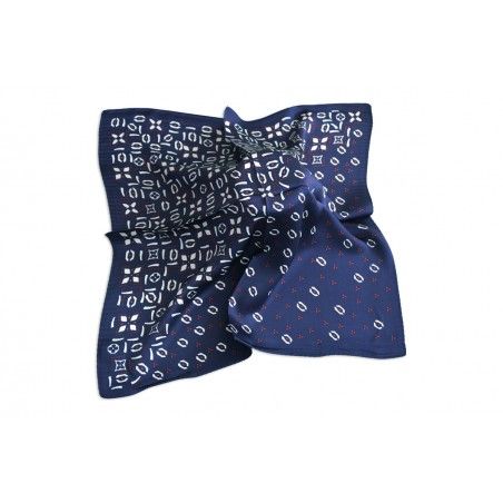 Foulard de soie 100% naturelle, modèle Hadès marine, la Maison et Plus