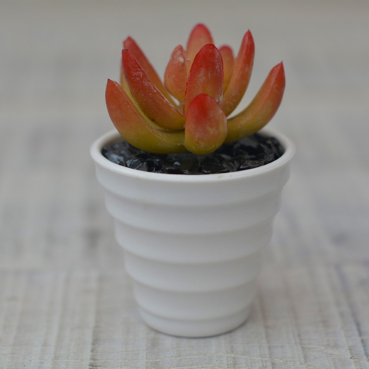 Artificial plant decorative pink ceramic pot natural white with embossed