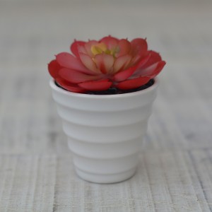 Impianto artificiale Decorativa rosso vaso in Ceramica bianco naturale