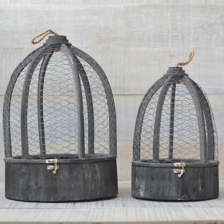 Cage en Bois Naturel Brun Décoration, Deux Unités de la Maison et de Plus