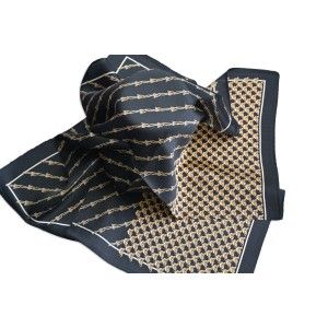 Silk handkerchief 100% natural, model Buckles black, Home and More