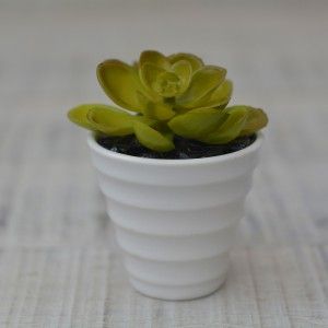 Artificial plant Decorative green Ceramic pot Natural white