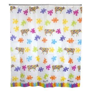 CORTINA BAÑO PUZZLE MULTICOLOR 180X180CM