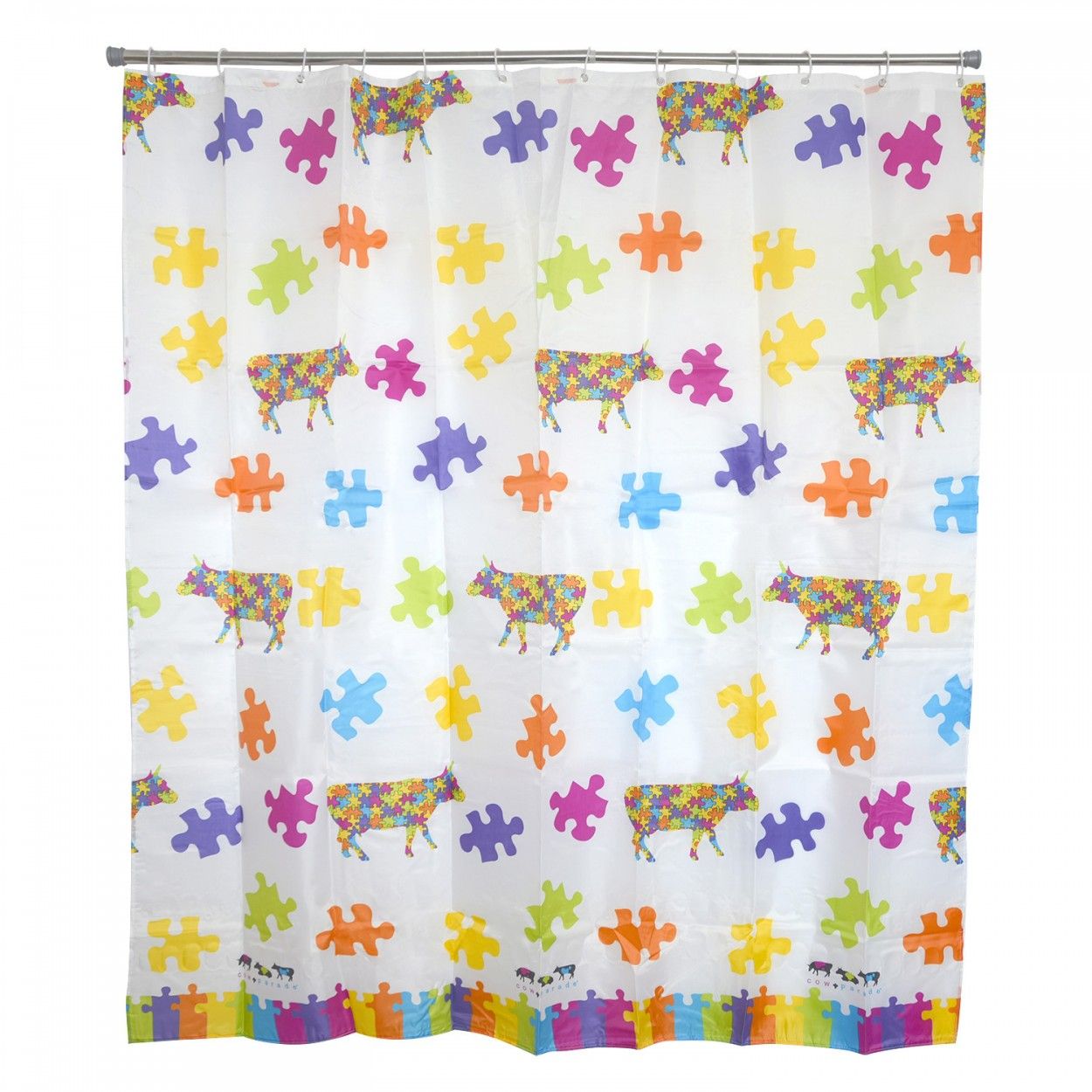 Bath curtain Shower Fabric of Peva Design Puzzle Home and More