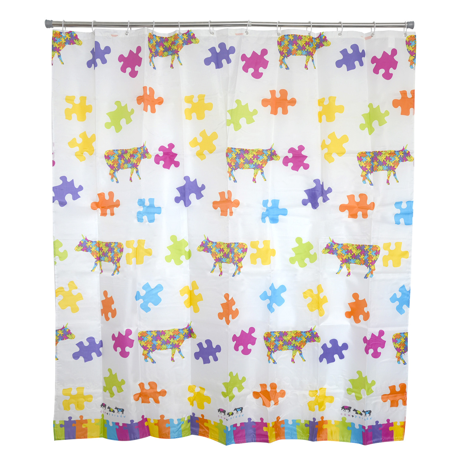 Salle de bain rideau de Douche en Tissu de Peva Conception de Puzzle Maison et Plus