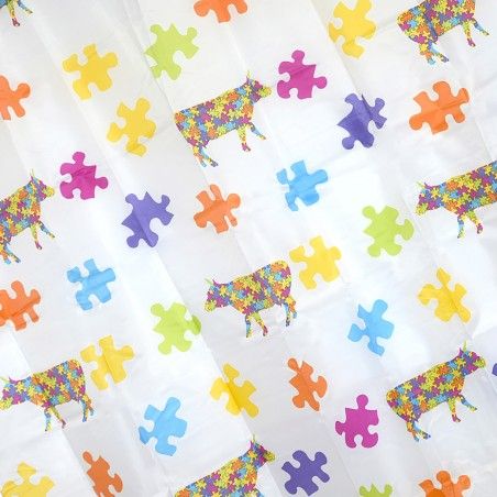 CORTINA BAÑO PUZZLE MULTICOLOR 180X180CM