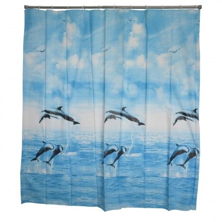 Bath curtain Shower Fabric of Peva Design Dolphins Home and More