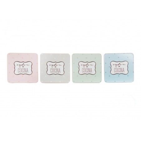 Sous-verres en carton Naturel avec une Expression de Plaisir de Jeu de Six Unités, la Maison et Plus