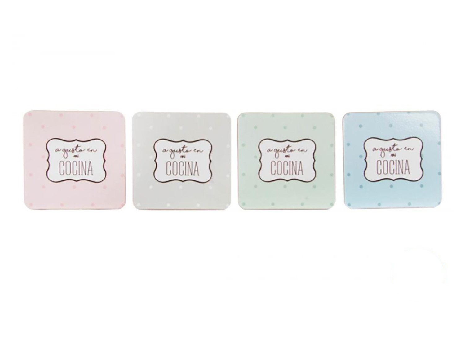 Sous-verres en carton Naturel avec une Expression de Plaisir de Jeu de Six Unités, la Maison et Plus
