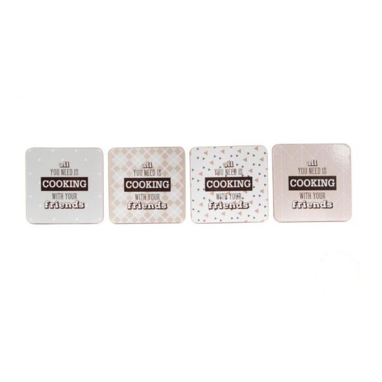 Cardboard coasters Natural, Original Design set of Six Units, Home and More