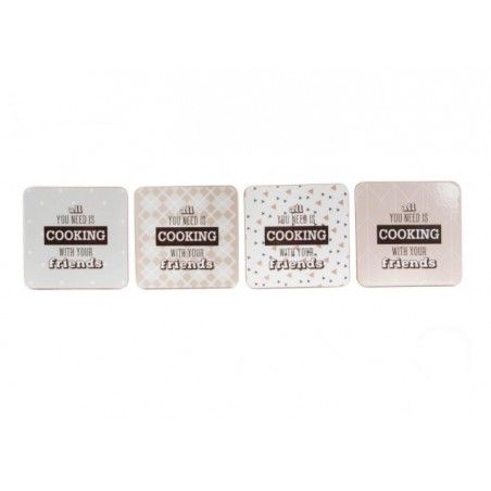Cardboard coasters Natural, Original Design set of Six Units, Home and More