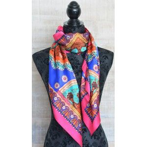 Silk handkerchief 100% natural, model, pink coral, Home and More