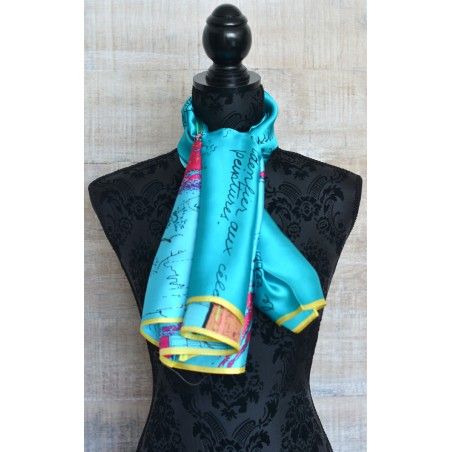 Silk handkerchief 100% natural, model sentences the blue, Home and More