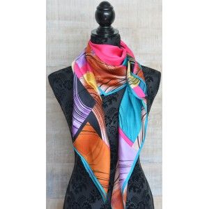 Silk handkerchief 100% natural, model, square, rose, Home and More