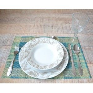 Salvamantel Natural Bamboo Placemat, Ethnic Design 6 Units Home and More