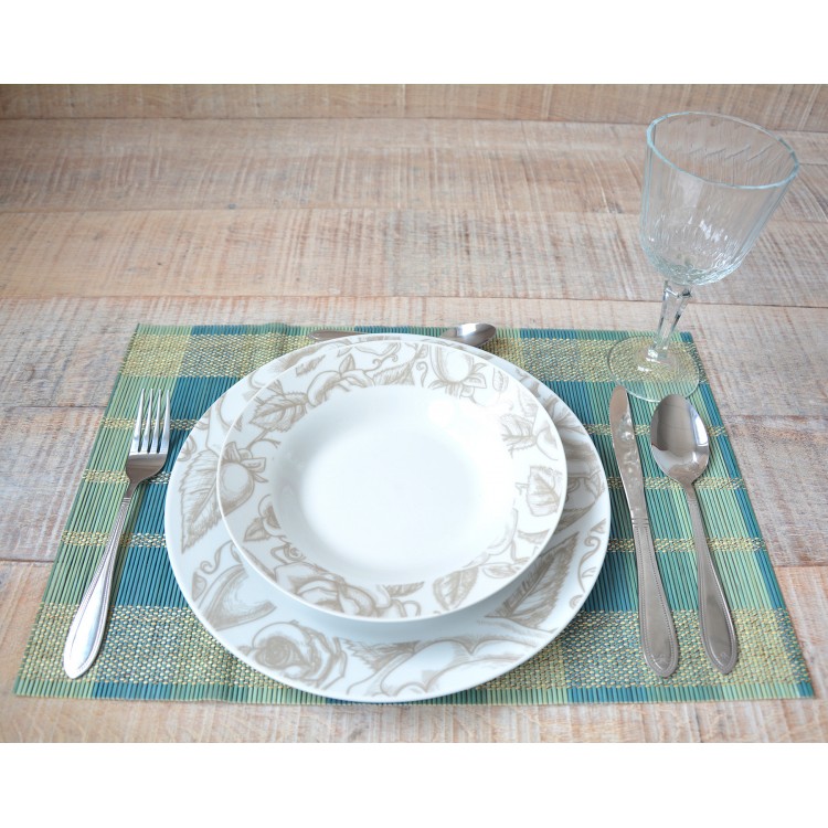 Salvamantel Natural Bamboo Placemat, Ethnic Design 6 Units Home and More