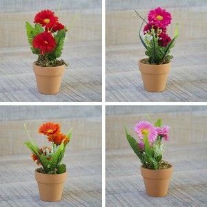 Fiore Artificiale in Vaso Fango Naturale per la Decorazione
