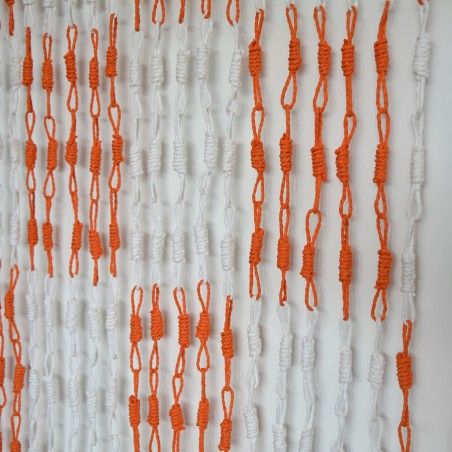 Porta tende Sisal, in Legno Naturale e Bianco e Arancio in Casa e di Più