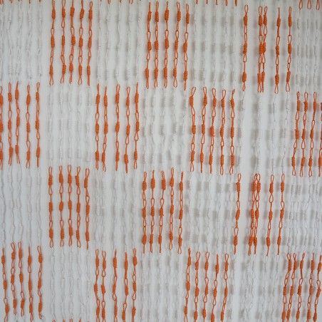 Rideau de Porte en Sisal, Bois Naturel et Blanc et d'Orange Maison et Plus