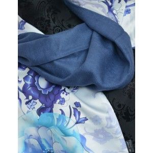 Silk handkerchief 100% natural, model, dragonflies, blue, Home, and More