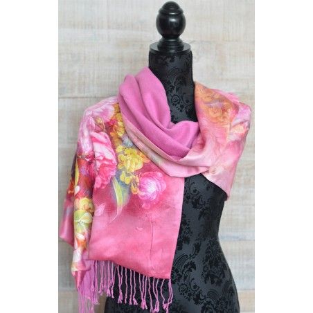 Foulard de soie 100% naturelle, de modèle, de libellules, de bleu, de Maison, et Plus