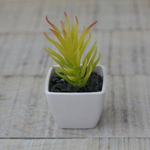 Impianto artificiale con Vaso Quadrato in Ceramica Naturale, Sottili Fogli di Chiara Casa e di Più