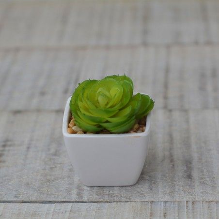 Impianto artificiale con Vaso Quadrato in Ceramica Naturale nel Verde Casa e di Più