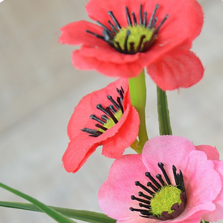 Plantes artificielles Fleur Rose et Rouge Pot en terre cuite Naturelle Maison et Plus