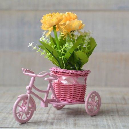 Fioriera a Forma di scatola Bici Rosa e Impianto Aritifical Tre Modelli di Casa e di Più