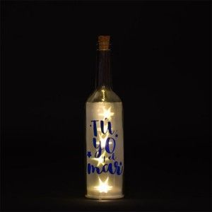 Bottle Blue and White Glass with Five Led Summer Four Models, Home and More