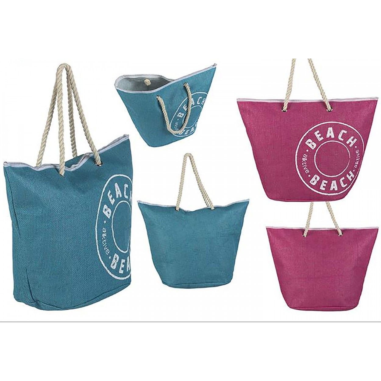 Sac de plage avec Poignée Design Vintage Deux Couleurs de la Maison et de Plus
