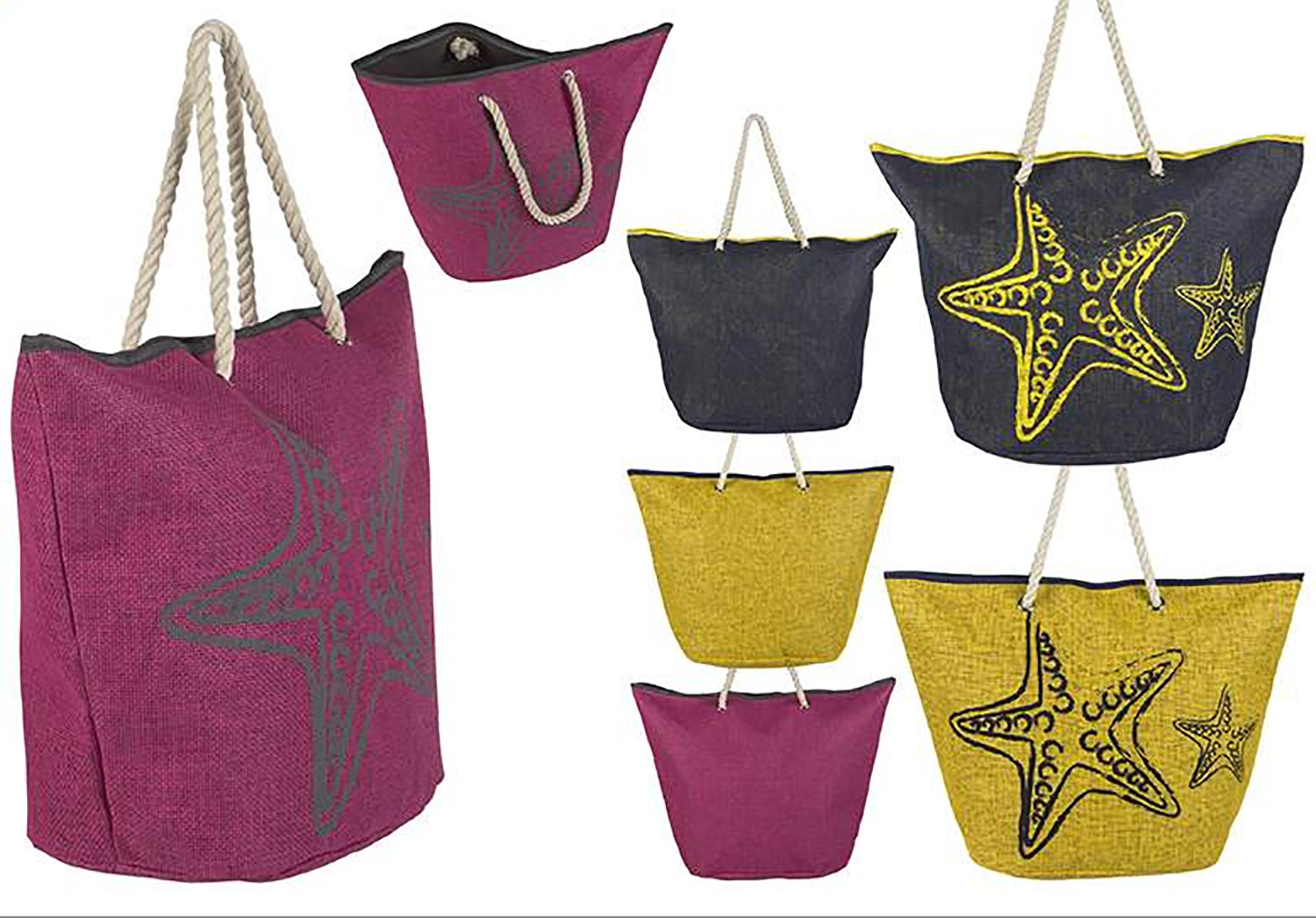 Sac de plage avec Poignée Étoile de la Mer de trois Couleurs, la Maison et Plus 