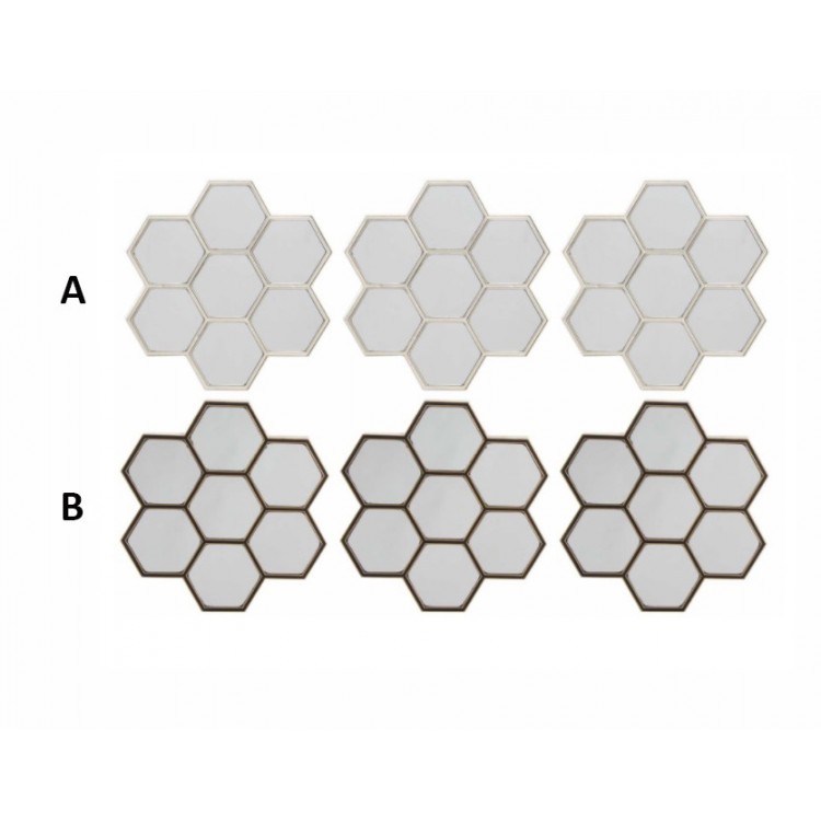 Specchio da parete a forma di nido d'ape. Naturale Casa di design e di più