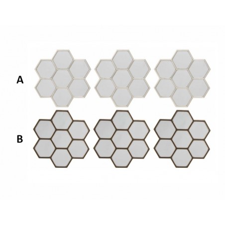 Specchio da parete a forma di nido d'ape. Naturale Casa di design e di più
