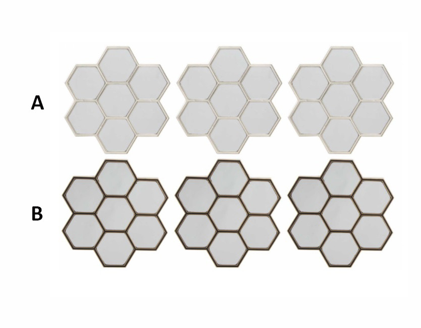 Wall mirror in the form of a honeycomb. Natural design Home and more